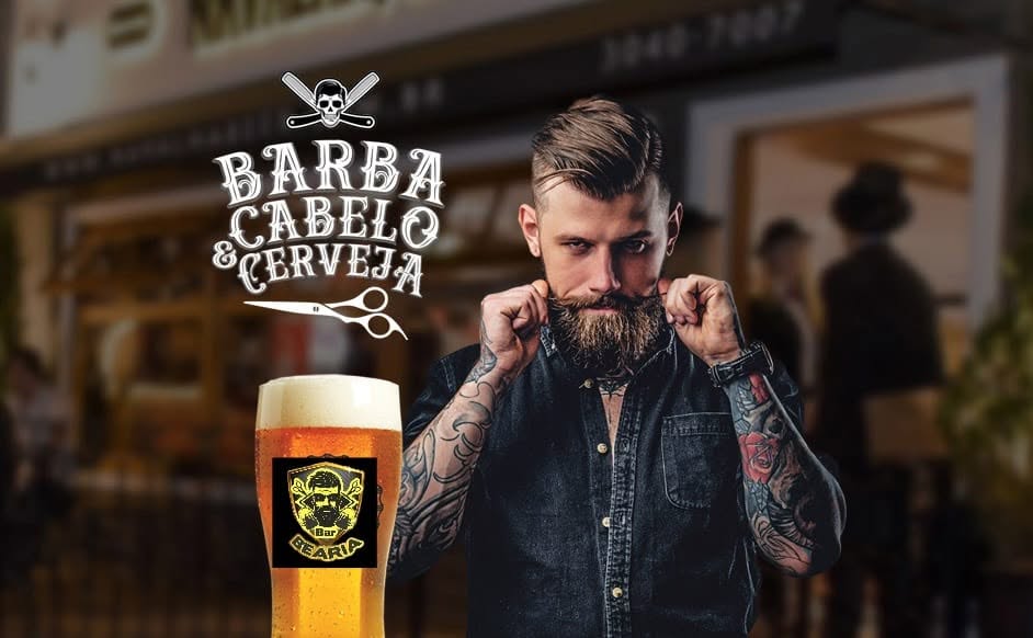 Barbeiro profissional a realizar um corte na BAR BEARIA